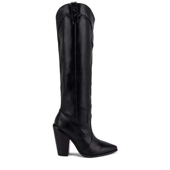 Raye 'Inferno' Black Leather Heeled Boot Size 5.5 - Picture 1 of 5